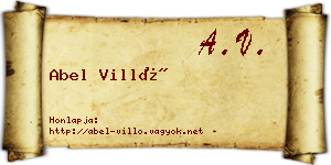 Abel Villő névjegykártya
